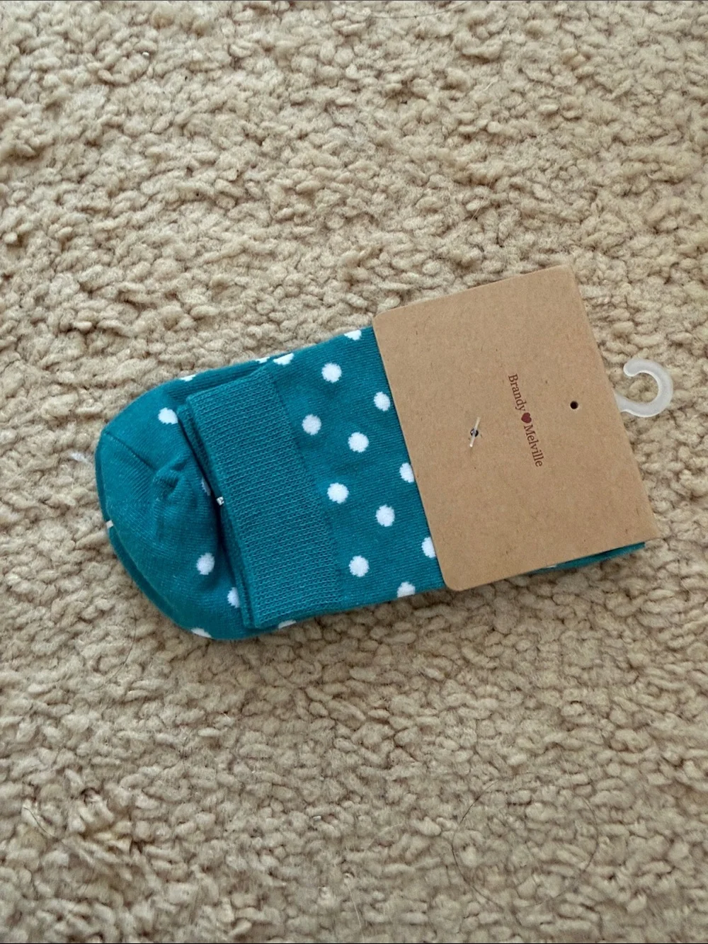 Brandy melville teal polka dots socks